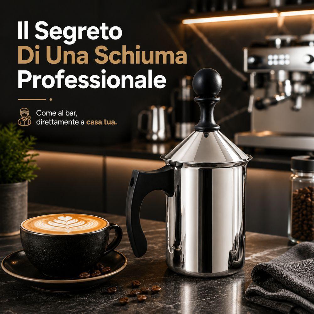 montalatte manuale in acciaio inox per cappuccino e latte schiumato - foto 5 montalatte manuale in acciaio inox per cappuccino e latte schiumato - foto 5