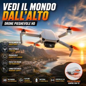 Drone pieghevole con telecamera hd  mini drone compatto con controllo facile e alta stabilità
