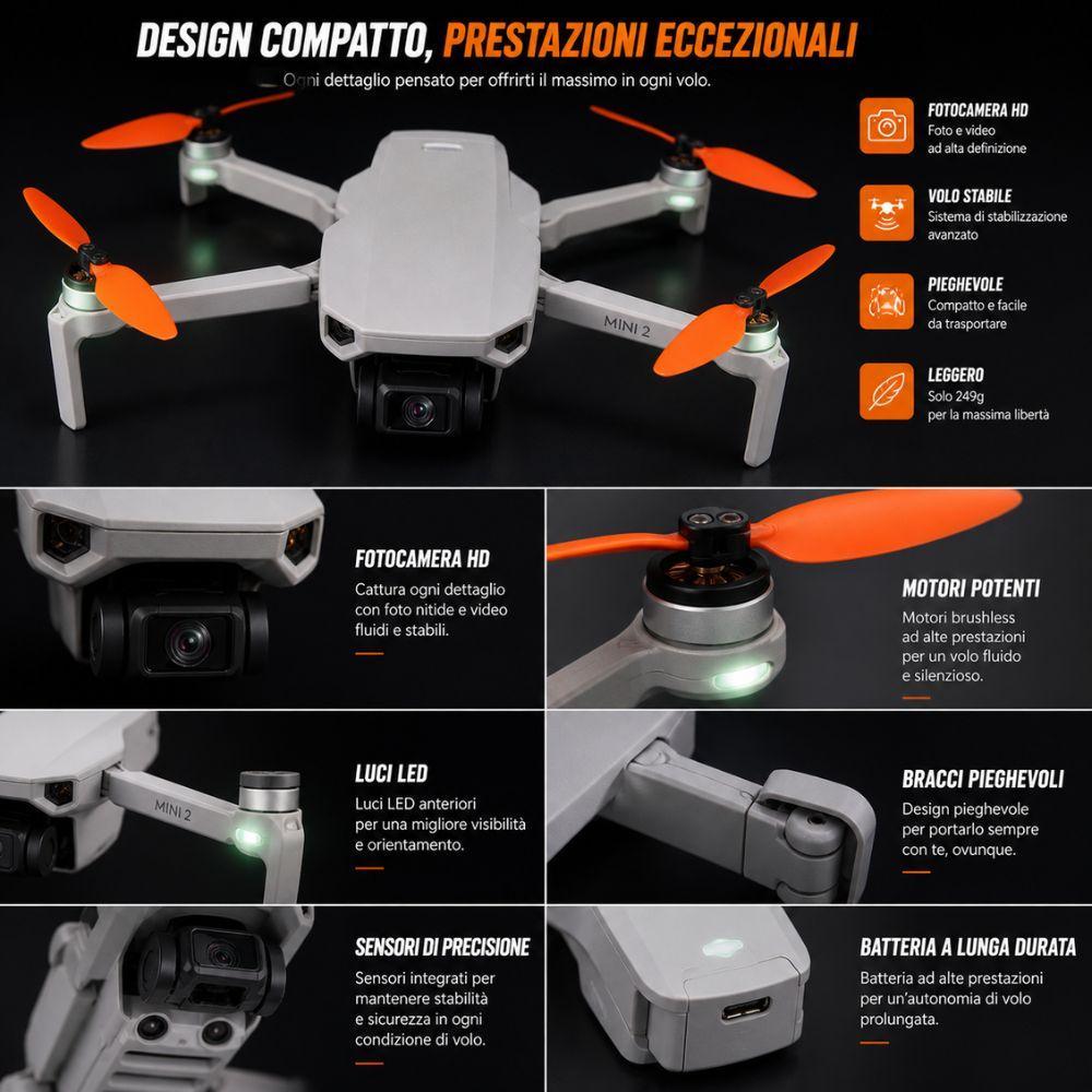  drone pieghevole con telecamera hd  mini drone compatto con controllo facile e alta stabilità - foto 4