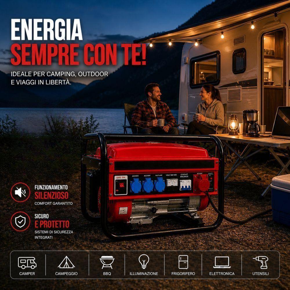 generatore di corrente a benzina portatile alta potenza per casa, cantiere e emergenze - foto 5 generatore di corrente a benzina portatile alta potenza per casa, cantiere e emergenze - foto 5
