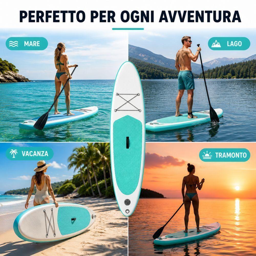  sup gonfiabile stand up paddle con accessori completi - foto 5