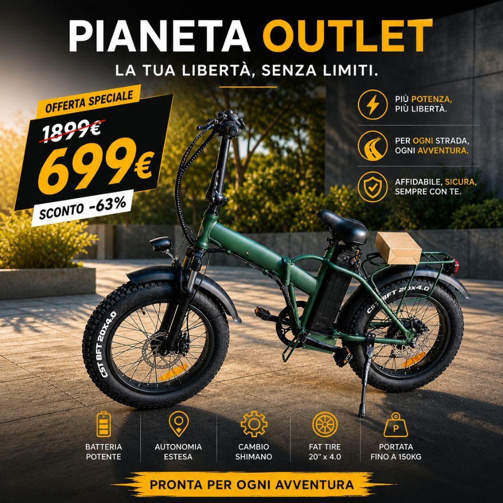 bici elettrica pieghevole fat bike 20 pollici con batteria integrata e portapacchi - foto 1 bici elettrica pieghevole fat bike 20 pollici con batteria integrata e portapacchi - foto 1