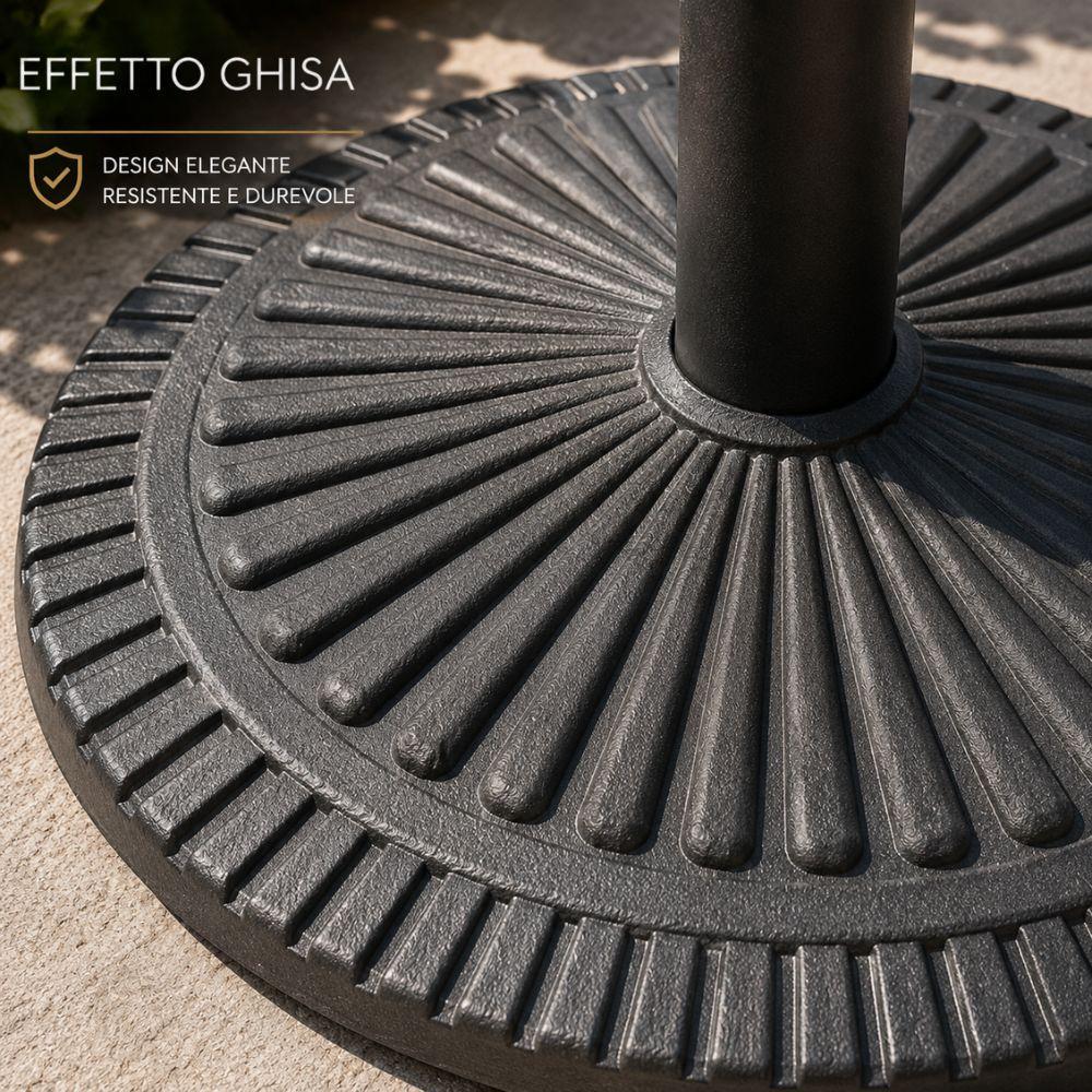  base ombrellone rotonda 15kg decorativa effetto ghisa supporto esterno giardino - foto 5