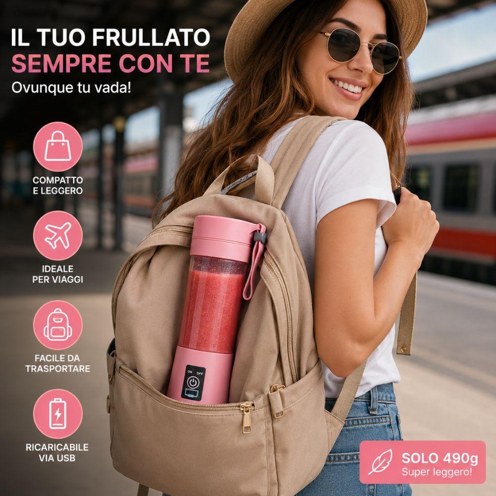  mini frullatore portatile usb ricaricabile 380ml smoothie blender - foto 3