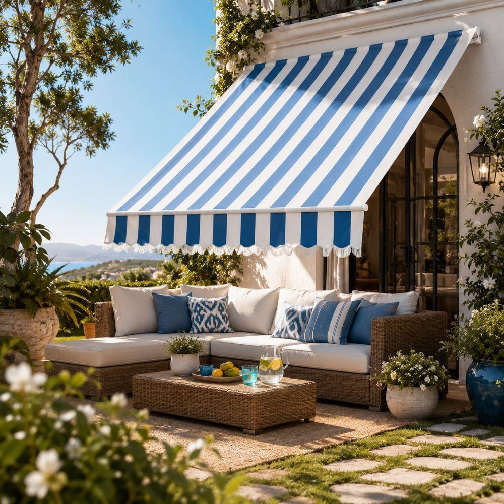  tenda sole a righe da balcone per esterno protezione uv veranda terrazza - foto 4
