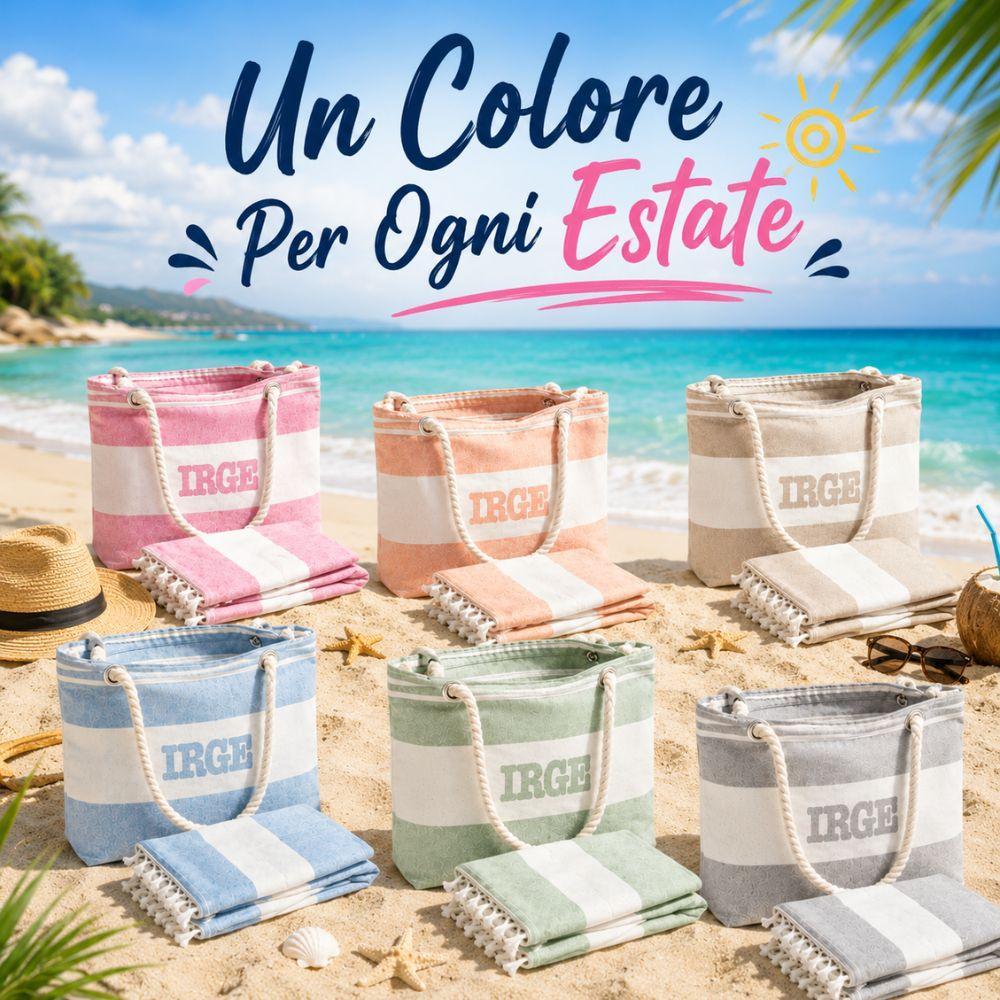 set mare 2 pezzi borsa mare con manici in corda + telo mare coordinato - foto 5 set mare 2 pezzi borsa mare con manici in corda + telo mare coordinato - foto 5