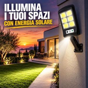 Faro led solare da esterno  pannello solare con  telecomando