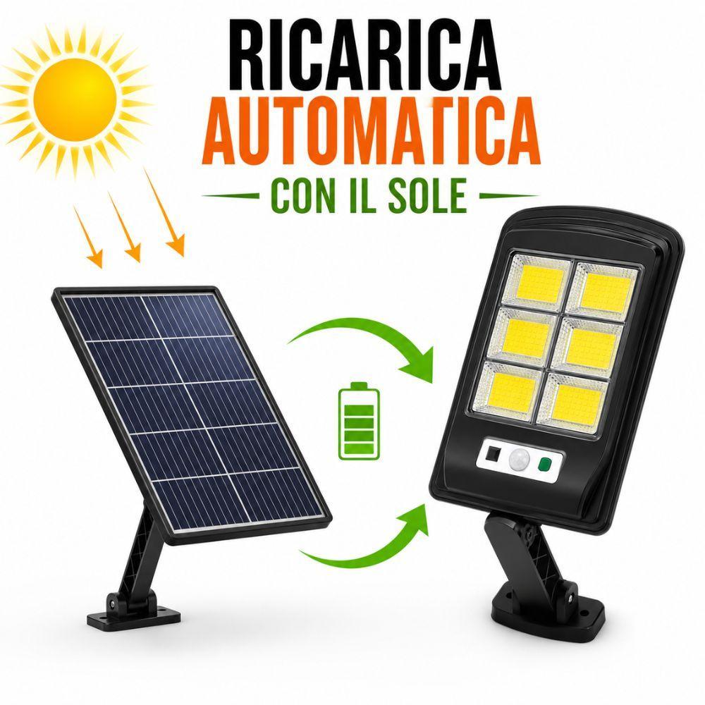 faro led solare da esterno pannello solare con telecomando - foto 5 Faro LED solare esterno con telecomando, pannello solare integrato