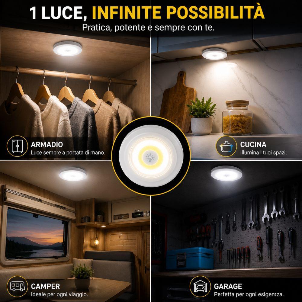 luce led cob wireless per armadio cucina camper garage smart light - foto 4 luce led cob wireless per armadio cucina camper garage smart light - foto 4