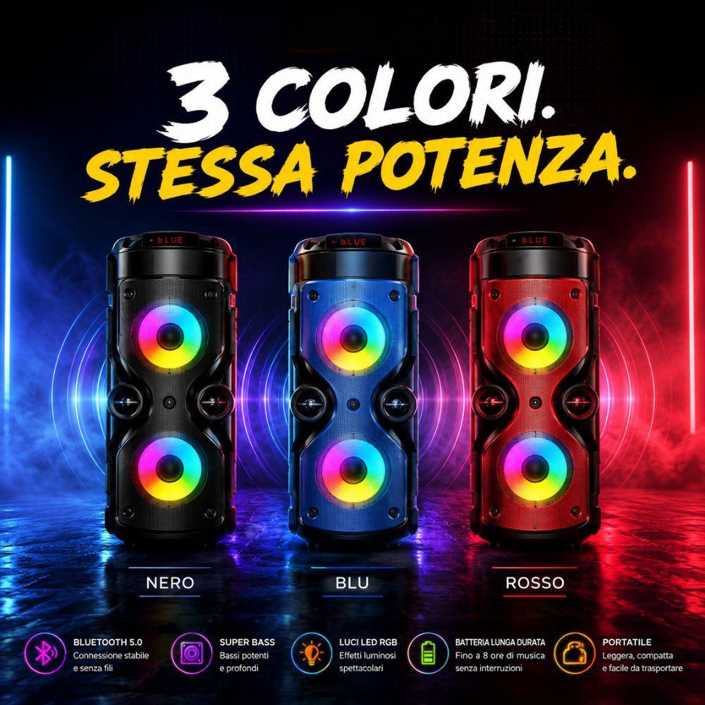  cassa speaker bluetooth rgb portatile super bass usb tf led wireless - foto 4