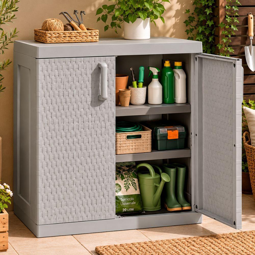 armadio basso rattan mega toomax 2 ante 90x54x102 cm da interno esterno coperto - foto 2 armadio basso rattan mega toomax 2 ante 90x54x102 cm da interno esterno coperto - foto 2