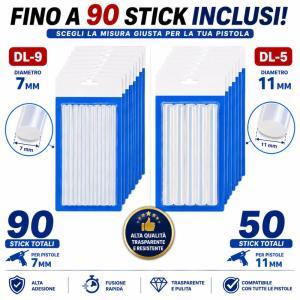 Ricariche colla a caldo per pistola 50 o 90 pezzi multipack