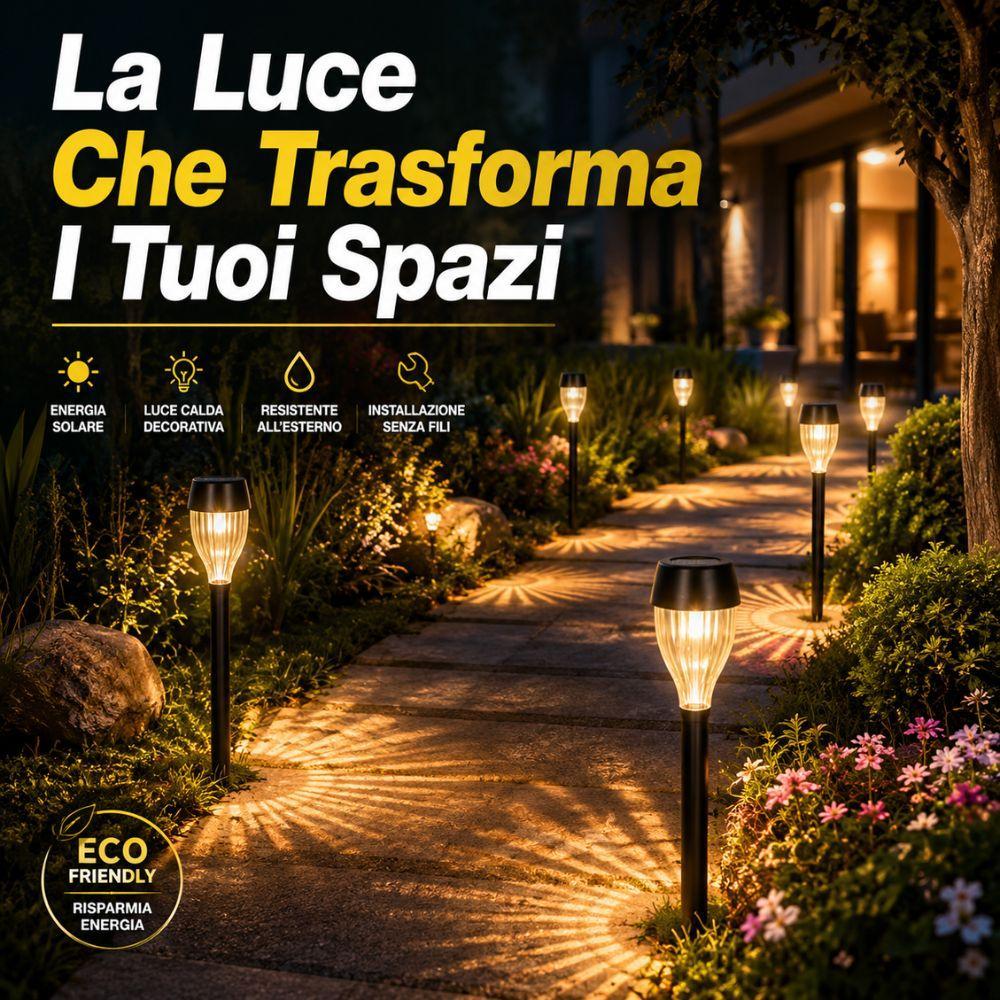  lampada solare led da giardino con picchetto effetto fiamma decorativa 32 cm - foto 2