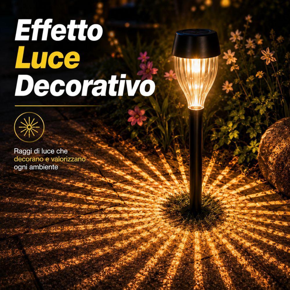  lampada solare led da giardino con picchetto effetto fiamma decorativa 32 cm - foto 4