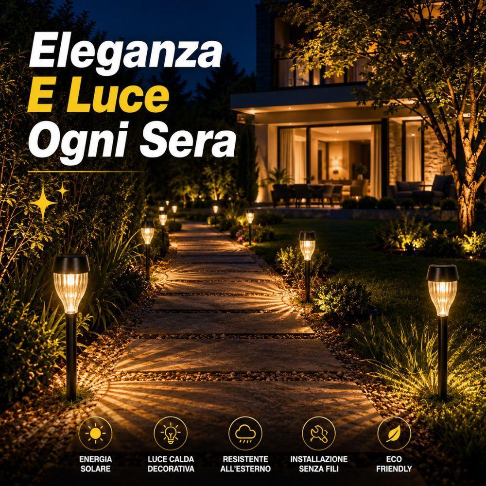  lampada solare led da giardino con picchetto effetto fiamma decorativa 32 cm - foto 5