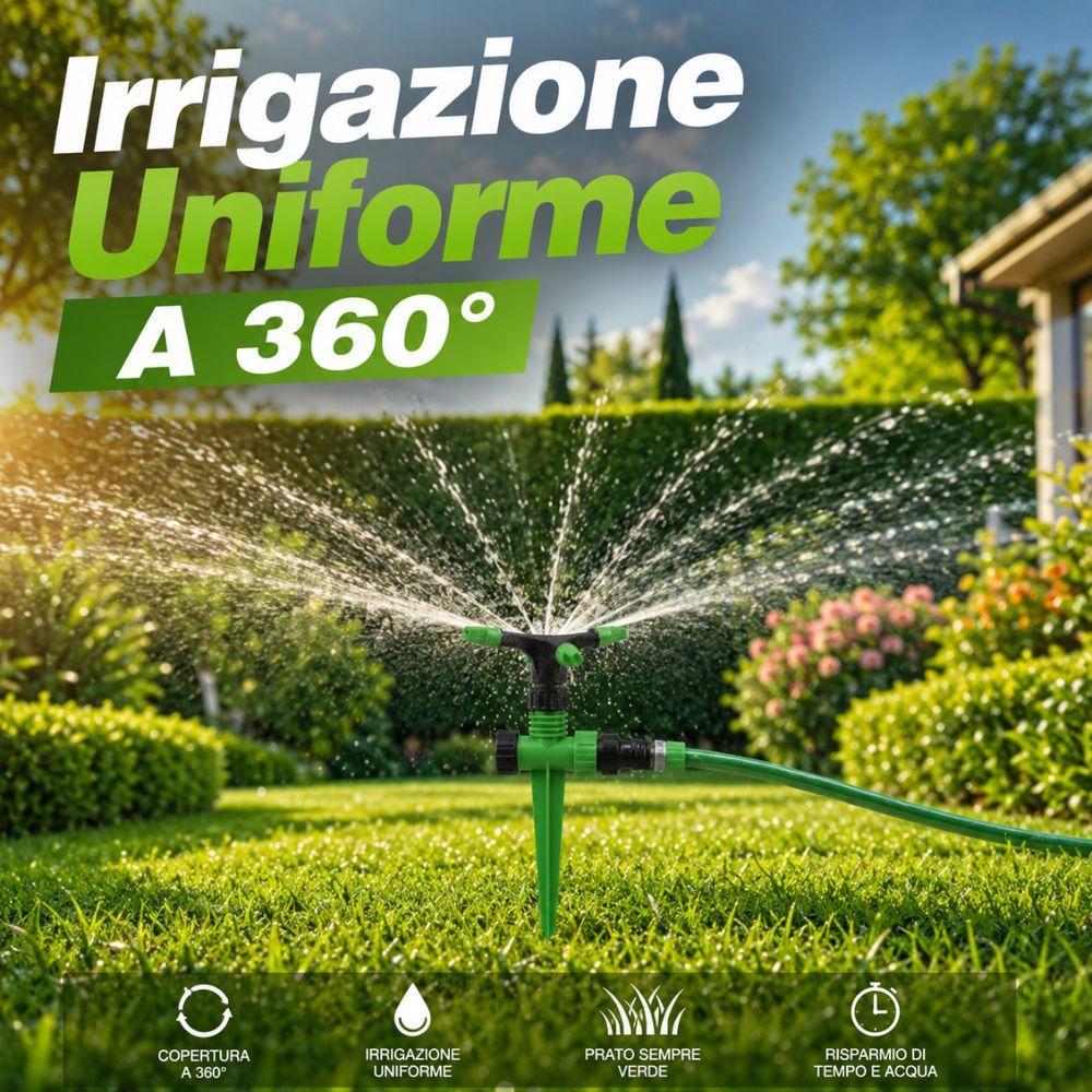  aspersore irrigatore rotante 3 bracci con picchetto per giardino prato e orto - foto 2
