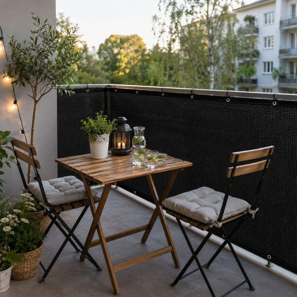  rete ombreggiante frangivista nera privacy 80% diverse misure per recinzione balcone giardino - foto 3