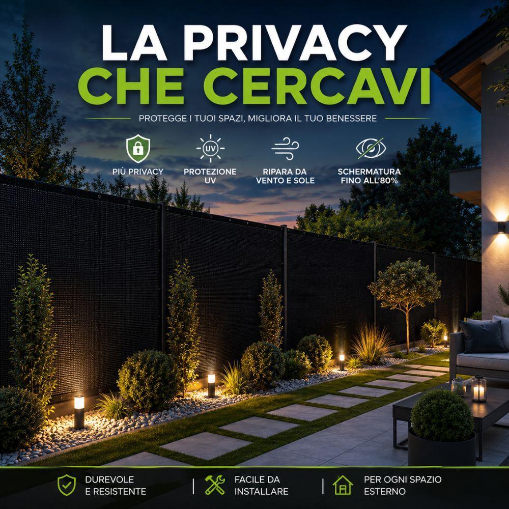  rete ombreggiante frangivista nera privacy 80% diverse misure per recinzione balcone giardino - foto 5