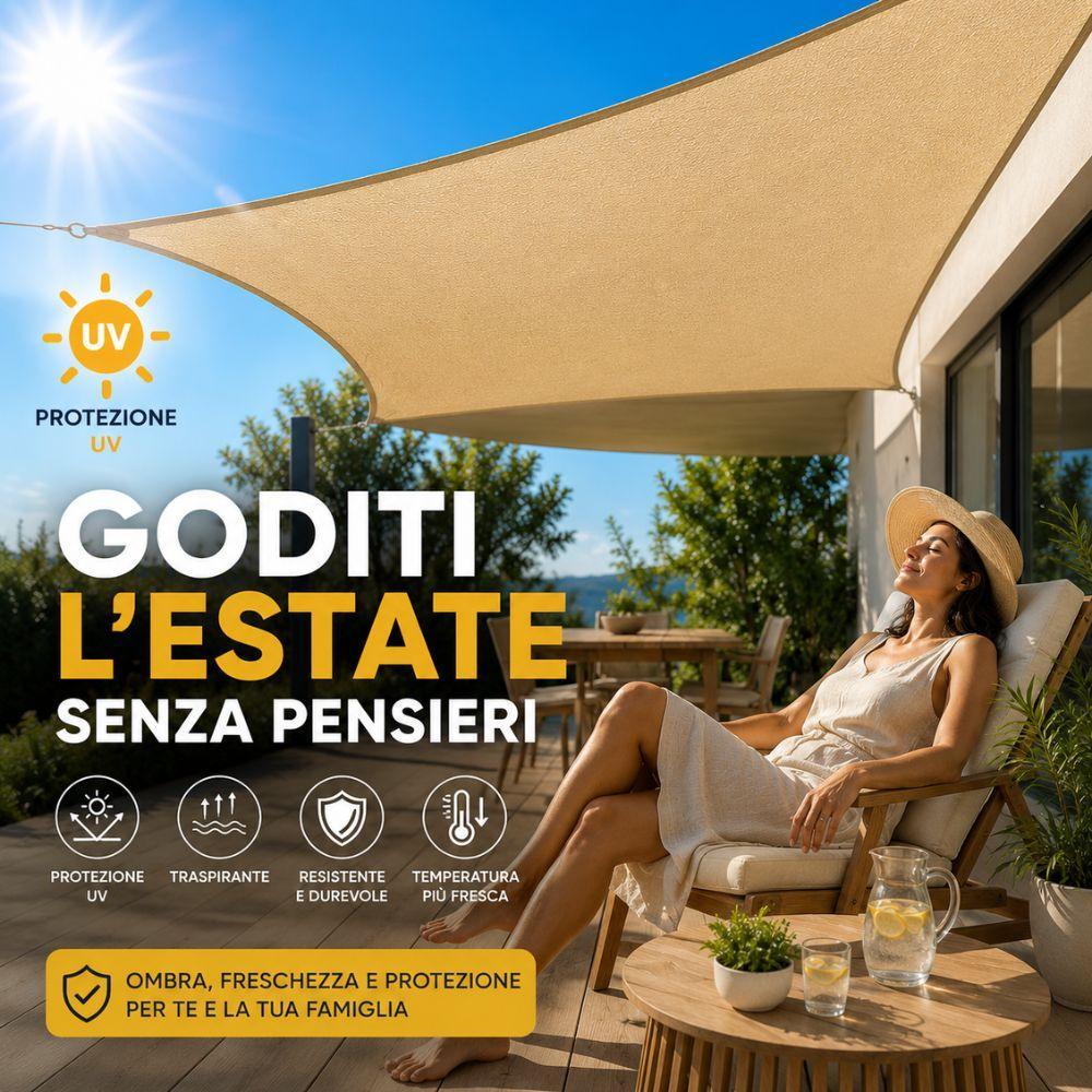  vela ombreggiante quadrata e triangolare da giardino terrazza balcone in hdpe e impermeabile - foto 5