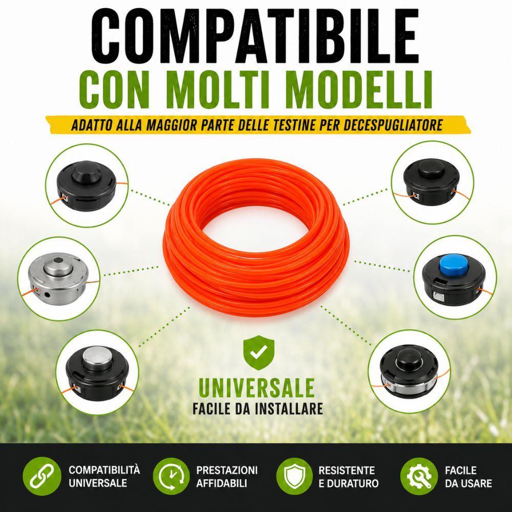  filo in nylon per decespugliatore universale alta resistenza per taglio erba e sterpaglie - foto 4