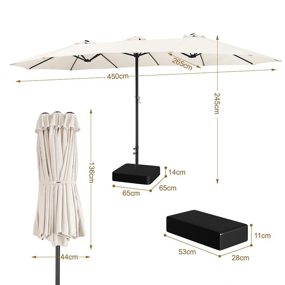 ombrellone doppio 4.6 metri con base inclusa da giardino rivestimento anti uv - foto 4 ombrellone doppio 4.6 metri con base inclusa da giardino rivestimento anti uv - foto 4