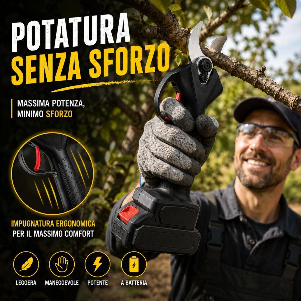 cesoia professionale forbice da potatura elettrica a batteria - foto 5 Cesoia elettrica a batteria con dettagli di design e ergonomia