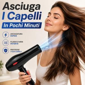Asciugacapelli professionale con beccuccio concentratore phon per capelli
