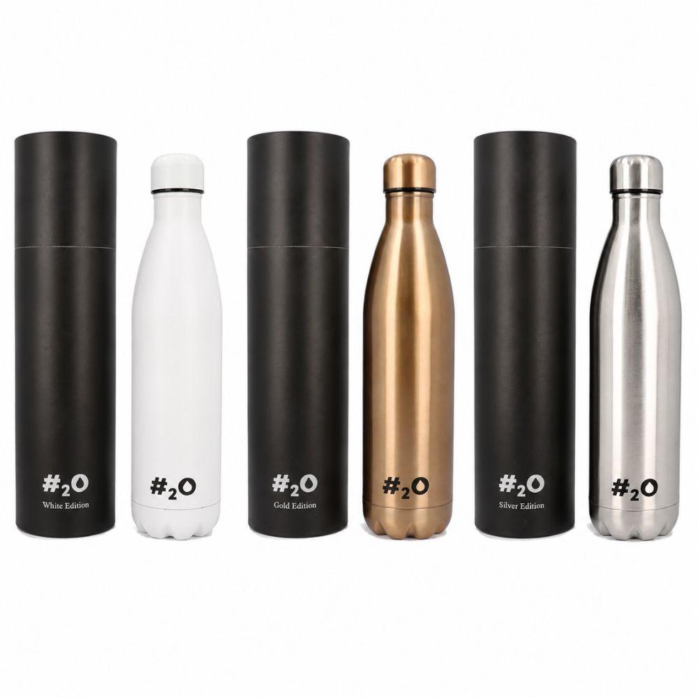 borraccia termica in acciaio inox con custodia rigida - foto 1 Sei borracce termiche acciaio inox, colori e finiture assortite con custodia rigida