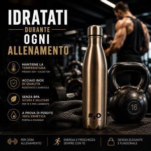 Borraccia termica in acciaio inox con custodia rigida