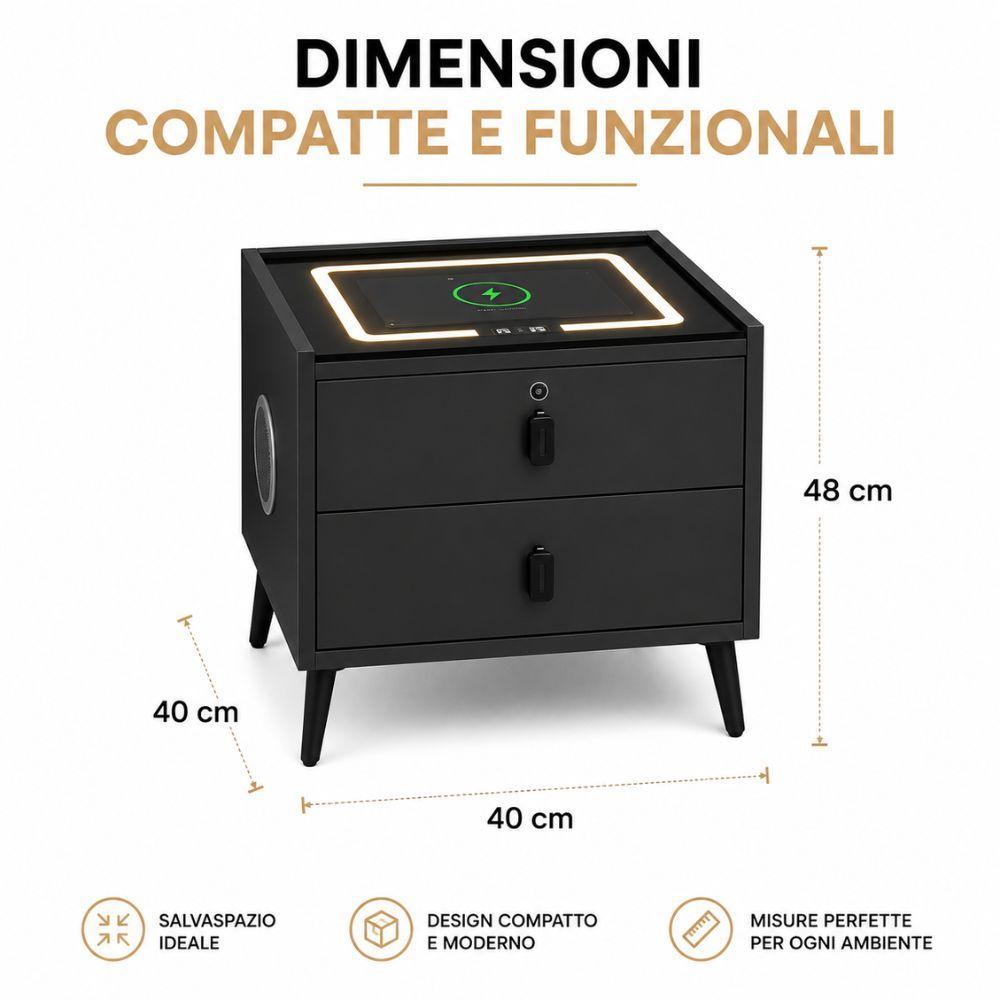 comodino smart led con ricarica wireless e speaker bluetooth - foto 5 comodino smart led con ricarica wireless e speaker bluetooth - foto 5