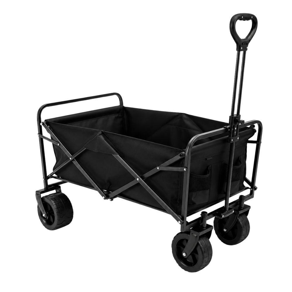  carrello pieghevole da trasporto multiuso 80 kg con ruote girevoli 360 gradi e maniglia regolabile - foto 1