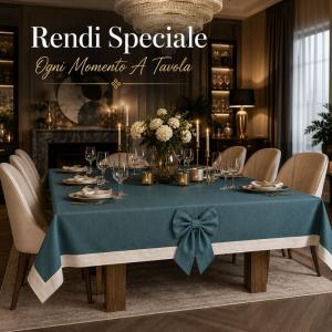 Tovaglia elegante con fiocco decorativo per tavolo 6 o 12 persone