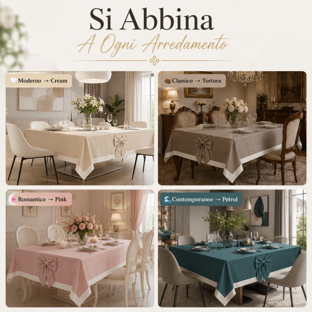 tovaglia elegante con fiocco decorativo per tavolo 6 o 12 persone - foto 3 tovaglia elegante con fiocco decorativo per tavolo 6 o 12 persone - foto 3