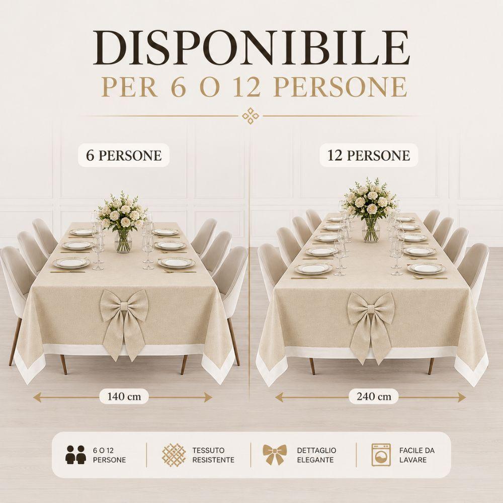 tovaglia elegante con fiocco decorativo per tavolo 6 o 12 persone - foto 4 tovaglia elegante con fiocco decorativo per tavolo 6 o 12 persone - foto 4