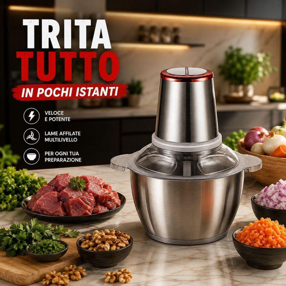  tritacarne elettrico con ciotola in acciaio da 3 litri - foto 2