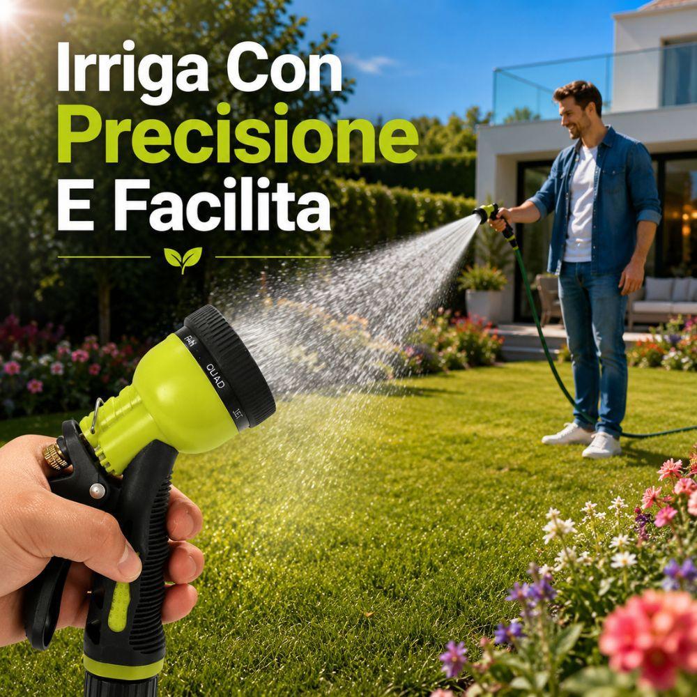 pistola multigetto per irrigazione con kit raccordi regolabile per giardino - foto 2 pistola multigetto per irrigazione con kit raccordi regolabile per giardino - foto 2