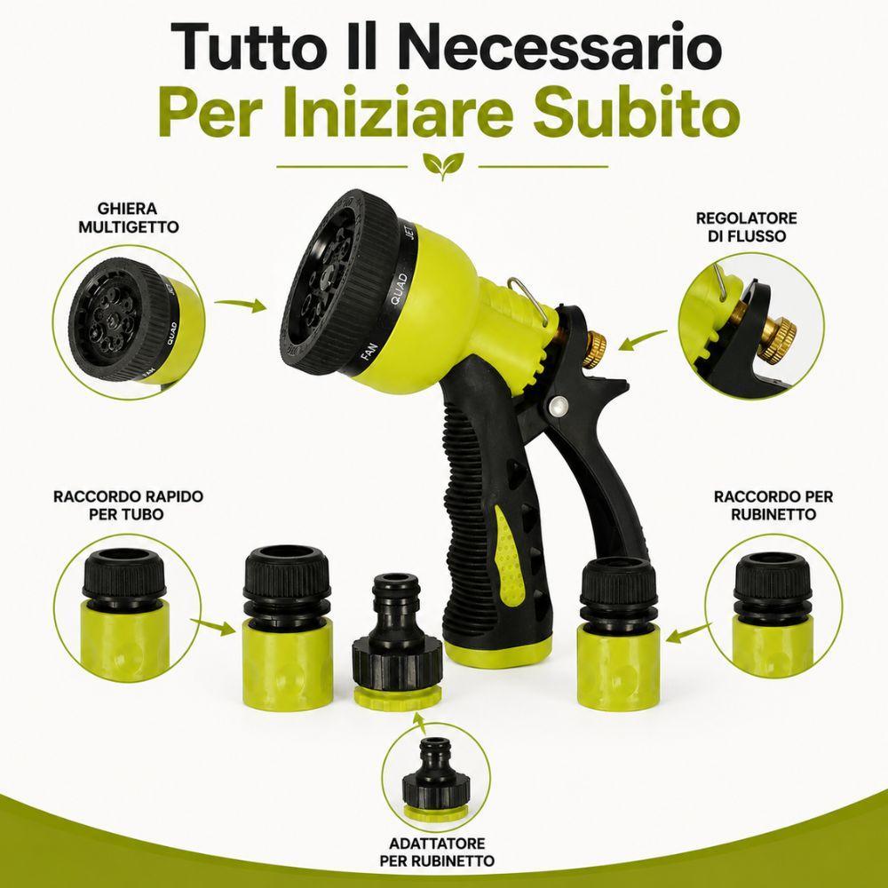 pistola multigetto per irrigazione con kit raccordi regolabile per giardino - foto 5 pistola multigetto per irrigazione con kit raccordi regolabile per giardino - foto 5