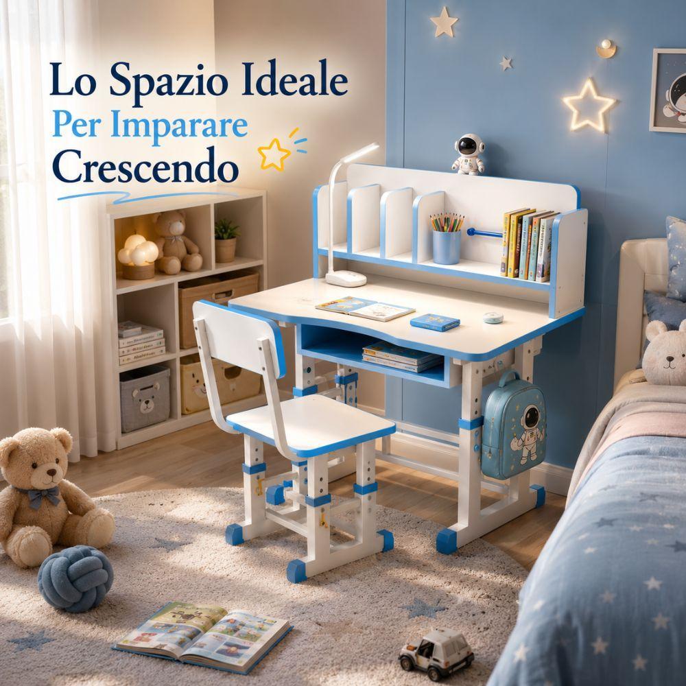  scrivania regolabile con sedia e libreria integrata - foto 2