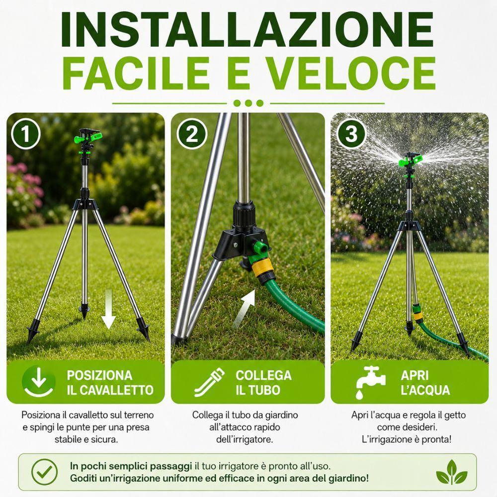 irrigatore a cavalletto in acciaio con getto rotante regolabile per giardino - foto 3 irrigatore a cavalletto in acciaio con getto rotante regolabile per giardino - foto 3
