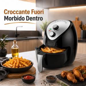 Friggitrice ad aria 4,5 litri con temperatura regolabile e timer 30 minuti