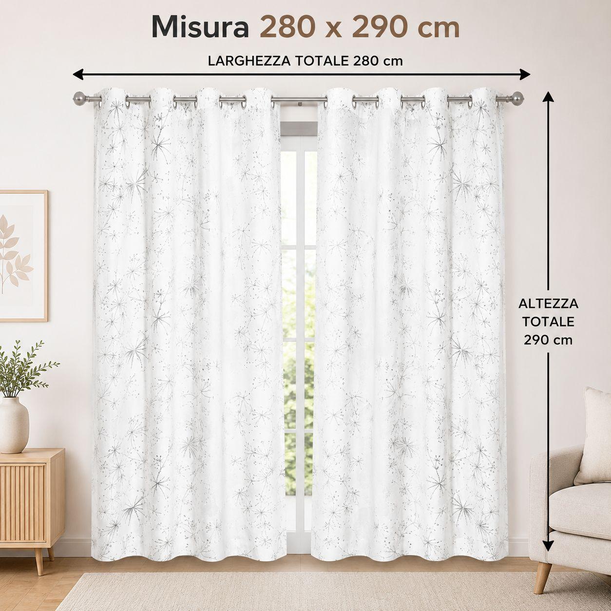 coppia tende fantasie floreali moderne 280 x 290 cm con anelli - foto 2 coppia tende fantasie floreali moderne 280 x 290 cm con anelli - foto 2