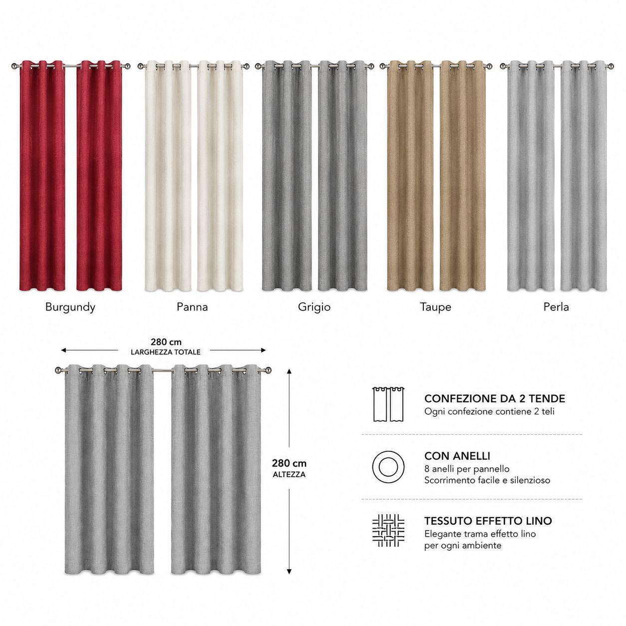  coppia tende porto 280 x 280 cm con anelli - foto 3