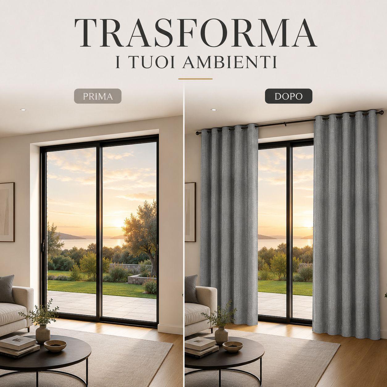  coppia tende porto 280 x 280 cm con anelli - foto 4