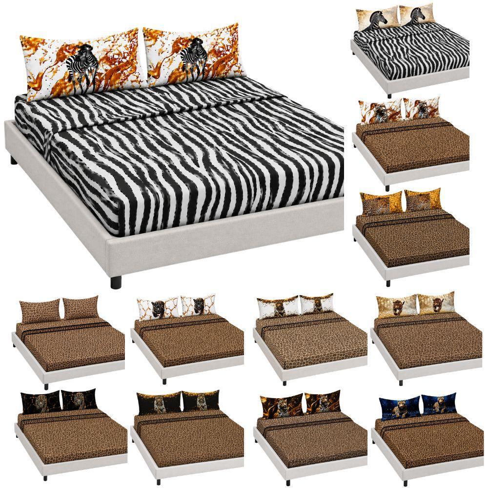  completo letto matrimoniale fantasia animalier 3 pezzi - foto 1