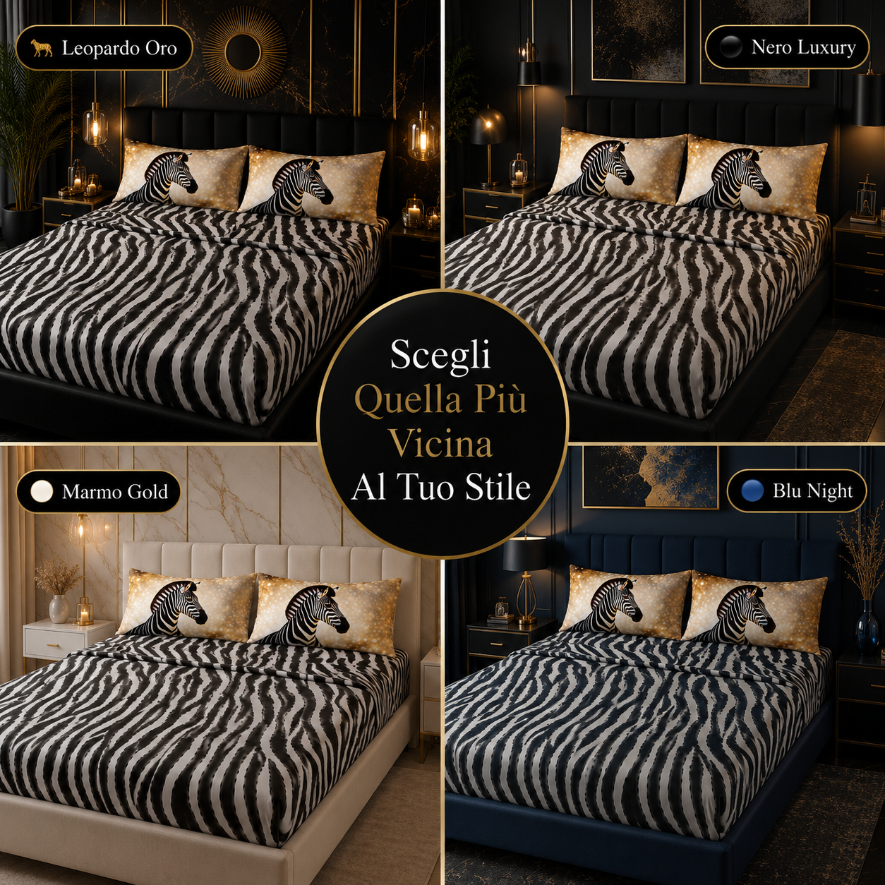  completo letto matrimoniale fantasia animalier 3 pezzi - foto 3