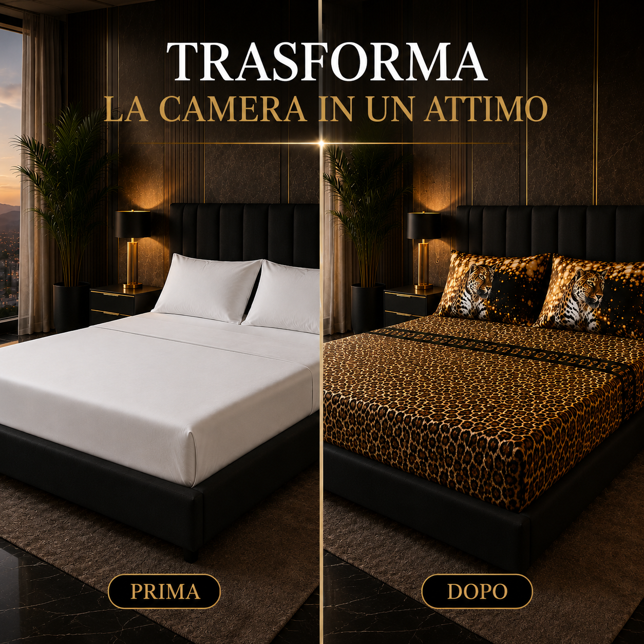 completo letto matrimoniale fantasia animalier 3 pezzi - foto 4