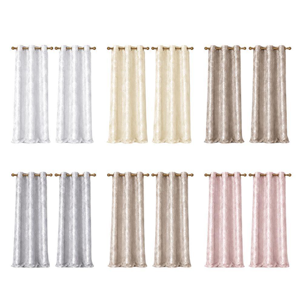  coppia di tende jacquard eleganti con anelli 140x290 cm - foto 1