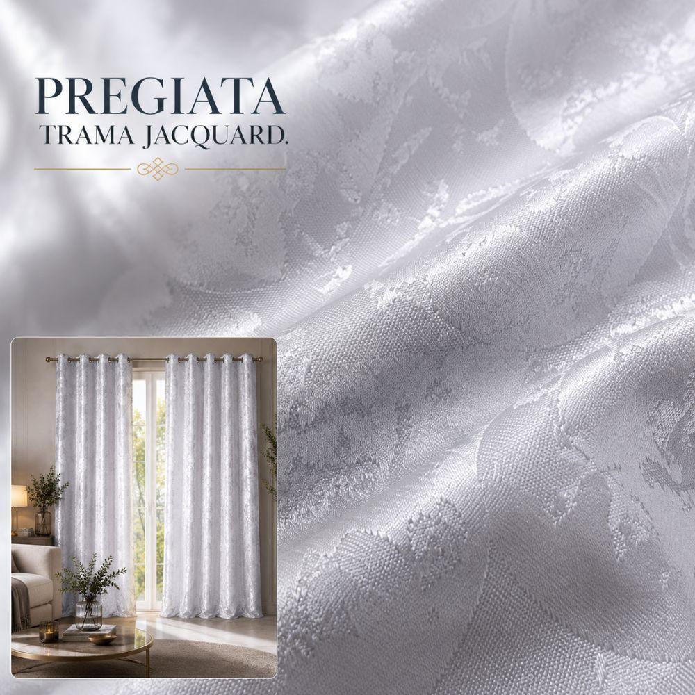  coppia di tende jacquard eleganti con anelli 140x290 cm - foto 4