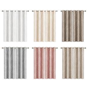 Coppia tende effetto lino jacquard con anelli 140x290 cm