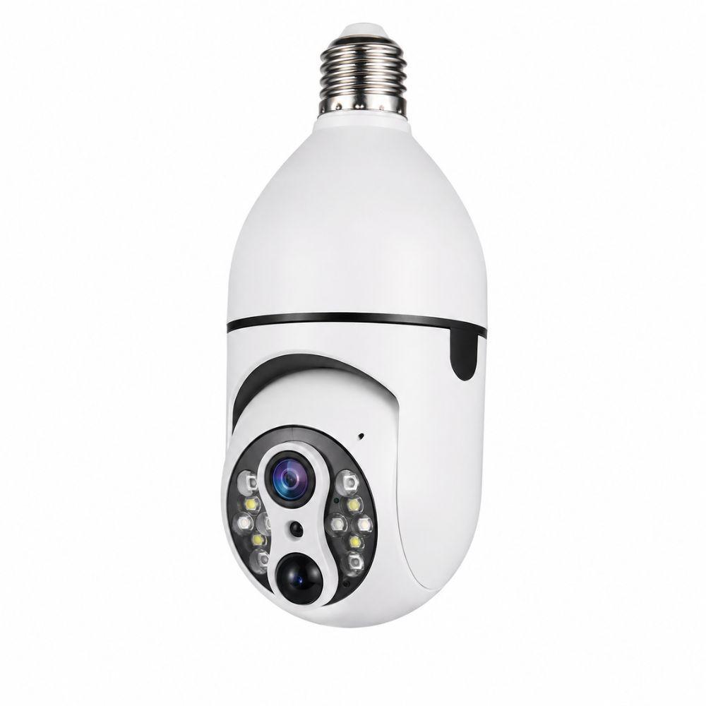 telecamera wifi a lampadina con visione notturna audio bidirezionale e controllo da app - foto 1 Telecamera WiFi lampadina bianca E27, obiettivo tonda con LED infrarossi